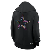 Sweat à capuche Nike noir pour femme Dallas Cowboys NFL Crucial Catch 2025 Sideline Dri-FIT