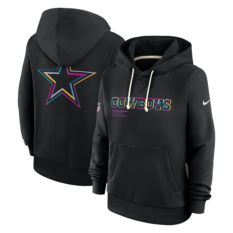 Women's Nike Black Dallas Cowboys 2025 NFL Crucial Catch Sideline Standard Issue Dri-FIT Hoodie