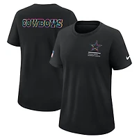 Women's Nike Black Dallas Cowboys 2025 NFL Crucial Catch Tri-Blend Dri-FIT T-Shirt