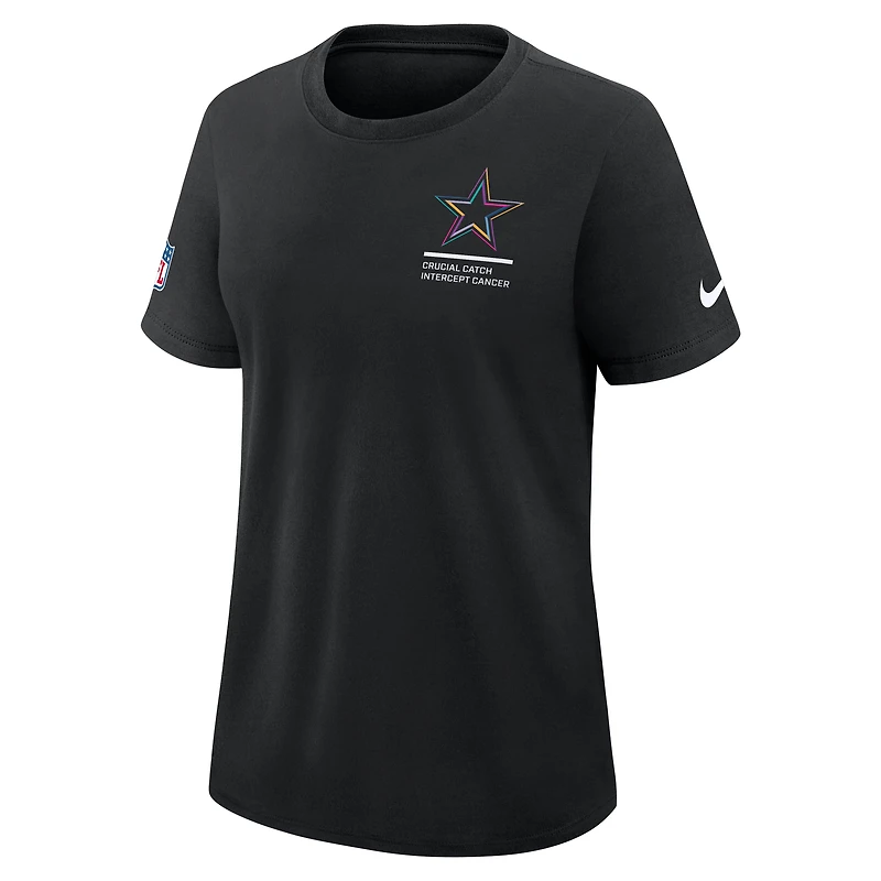 T-shirt Nike noir Dallas Cowboys 2025 NFL Crucial Catch Tri-Blend Dri-FIT pour femme