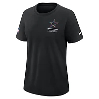 T-shirt Nike noir Dallas Cowboys 2025 NFL Crucial Catch Tri-Blend Dri-FIT pour femme
