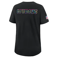 Women's Nike Black Dallas Cowboys 2025 NFL Crucial Catch Tri-Blend Dri-FIT T-Shirt
