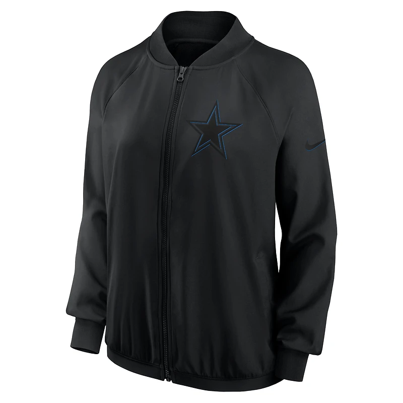 Women's Nike Black Dallas Cowboys Raglan Full-Zip Jacket