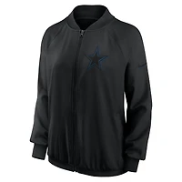 Women's Nike Black Dallas Cowboys Raglan Full-Zip Jacket