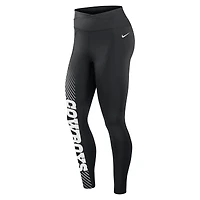 Women's Nike Black Dallas Cowboys Yard Line Crossover Leggings