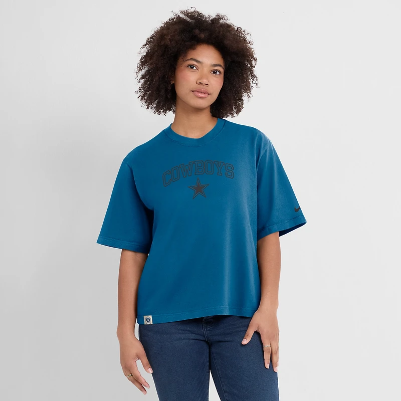 Women's Nike Blue Dallas Cowboys Glory Arch Boxy T-Shirt