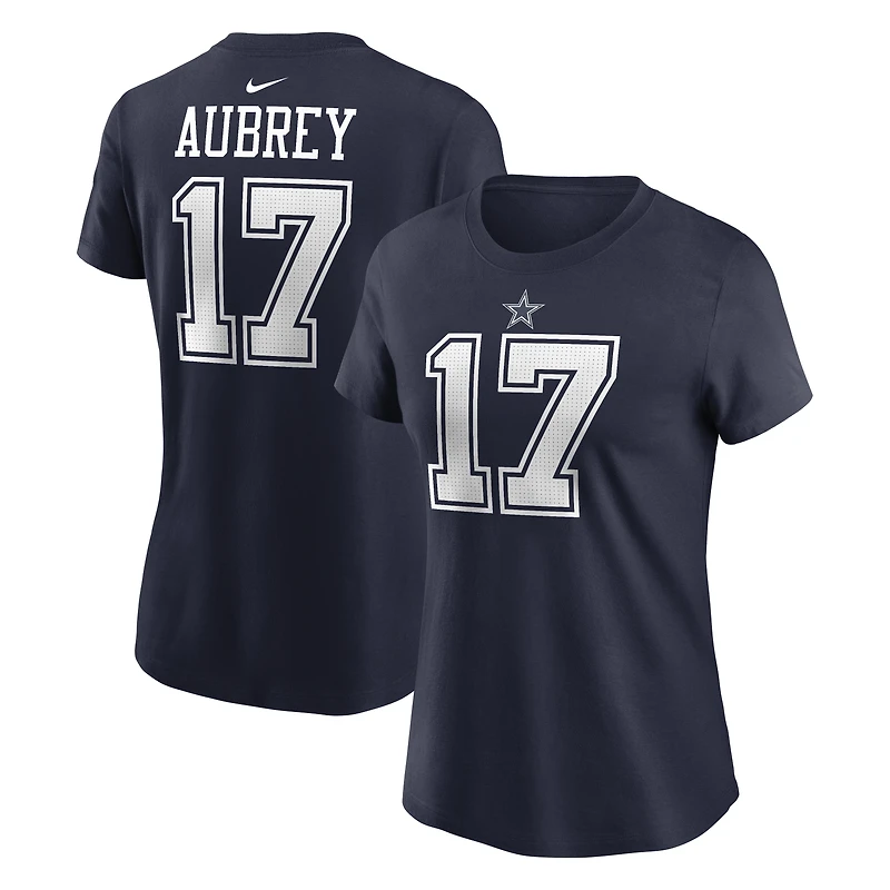 Women's Nike Brandon Aubrey Navy Dallas Cowboys Player Name & Number T-Shirt