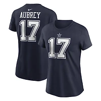 Women's Nike Brandon Aubrey Navy Dallas Cowboys Player Name & Number T-Shirt