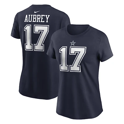 Women's Nike Brandon Aubrey Navy Dallas Cowboys Player Name & Number T-Shirt
