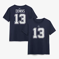 T-shirt Nike Caleb Downs bleu marine Dallas Cowboys pour femme, avec nom et numéro