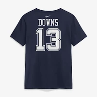 T-shirt Nike pour femme, Caleb Downs, bleu marine, Dallas Cowboys, avec nom et numéro du joueur