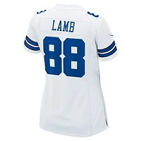 Maillot de match Nike CeeDee Lamb blanc pour femme des Dallas Cowboys