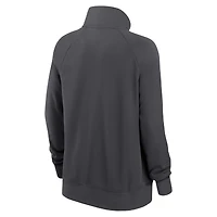 Sweat-shirt à demi-fermeture éclair pour femme Nike Dallas Cowboys Premium Raglan Performance gris anthracite