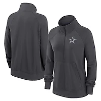 Sweat-shirt à demi-fermeture éclair pour femme Nike Dallas Cowboys Premium Raglan Performance gris anthracite