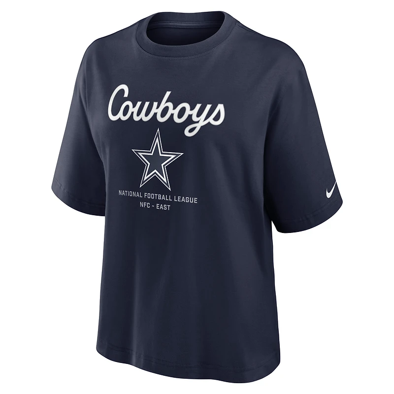 Women's Nike College Navy Dallas Cowboys Essential Relaxed Boxy T-Shirt