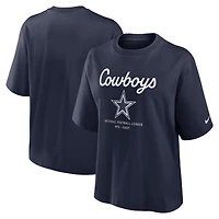 Women's Nike College Navy Dallas Cowboys Essential Relaxed Boxy T-Shirt