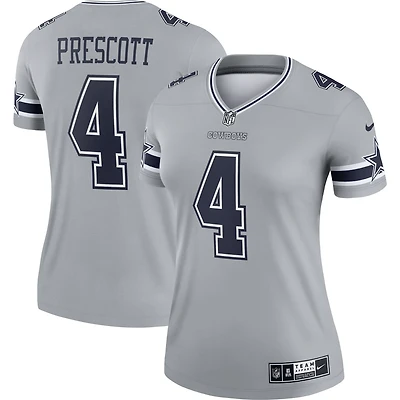 Women's Nike Dak Prescott Gray Dallas Cowboys Legend Player Performance Top