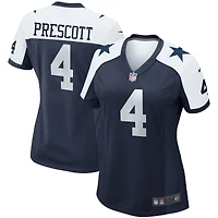 Maillot de match l'équipe Nike Dak Prescott des Dallas Cowboys pour femme, blanc