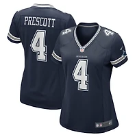 Maillot Nike Dak Prescott pour femme, bleu marine, équipe de match des Dallas Cowboys