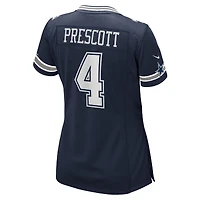 Maillot Nike Dak Prescott pour femme, bleu marine, équipe de match des Dallas Cowboys