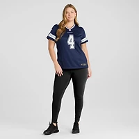 Maillot Nike Dak Prescott pour femme, bleu marine, équipe de match des Dallas Cowboys