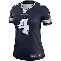 Haut de performance Nike Dak Prescott bleu marine pour femme, joueur légendaire des Cowboys Dallas