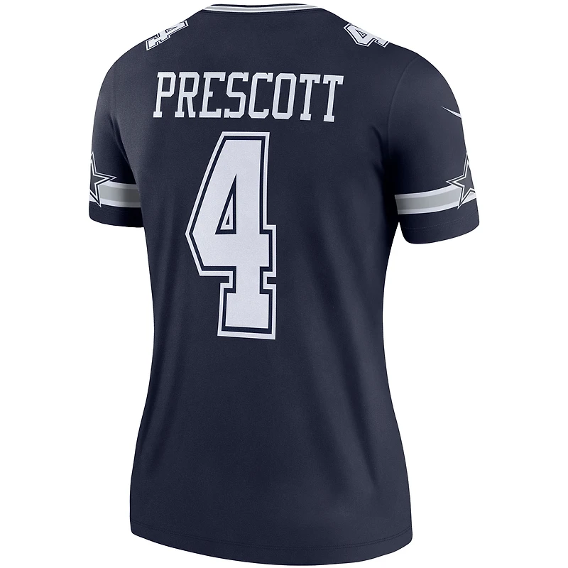 Haut de performance Nike Dak Prescott bleu marine pour femme, joueur légendaire des Cowboys Dallas