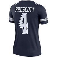 Haut de performance Nike Dak Prescott bleu marine pour femme, joueur légendaire des Cowboys Dallas