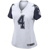 Maillot de match alternatif Nike Dak Prescott pour femme des Dallas Cowboys, blanc