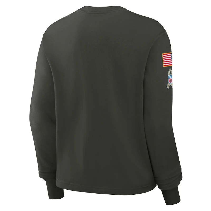Women's Nike Dark Green Dallas Cowboys 2025 Salute to Service Sideline Dri-FIT Long Sleeve T-Shirt