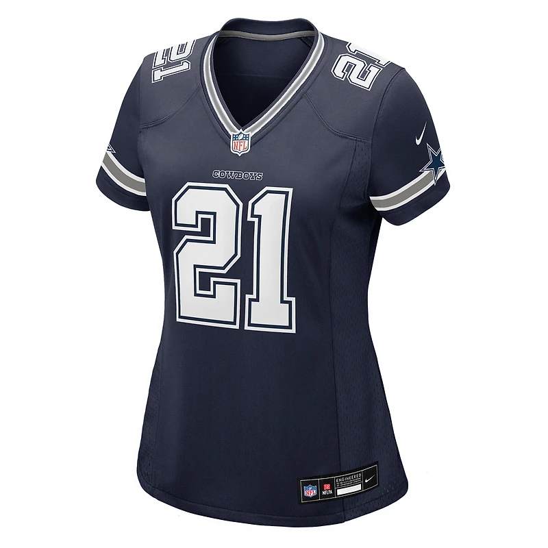 Maillot de jeu Nike Deion Sanders bleu marine pour femme des Dallas Cowboys, joueur retraité l'équipe