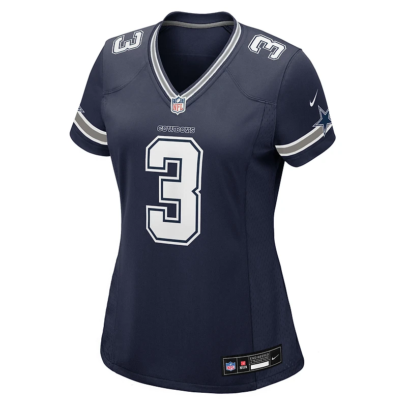 Maillot Nike George Pickens bleu marine des Cowboys de Dallas pour femme