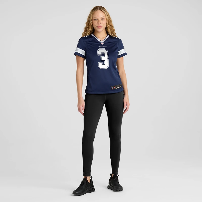 Maillot Nike George Pickens bleu marine des Cowboys de Dallas pour femme