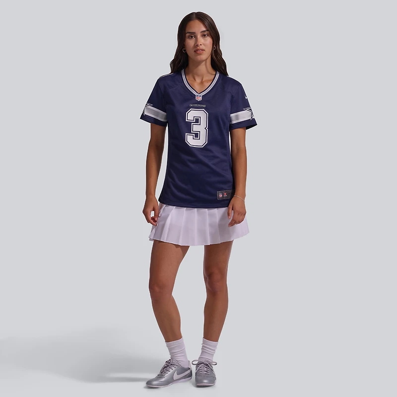 Maillot Nike George Pickens bleu marine des Cowboys de Dallas pour femme