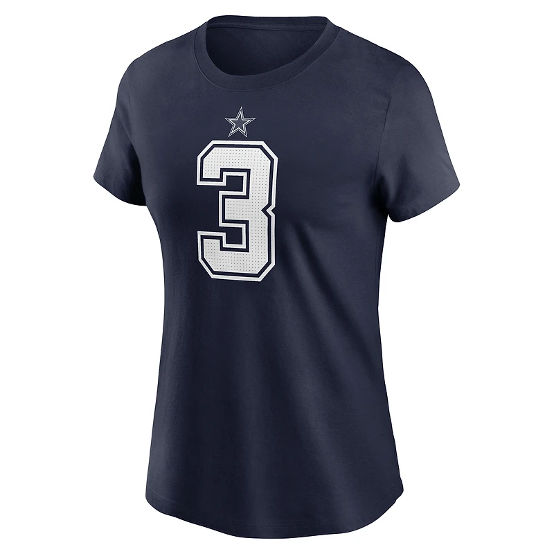 T-shirt Nike George Pickens bleu marine pour femme avec nom et numéro de joueur des Cowboys Dallas