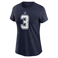 T-shirt Nike George Pickens bleu marine pour femme avec nom et numéro de joueur des Cowboys Dallas