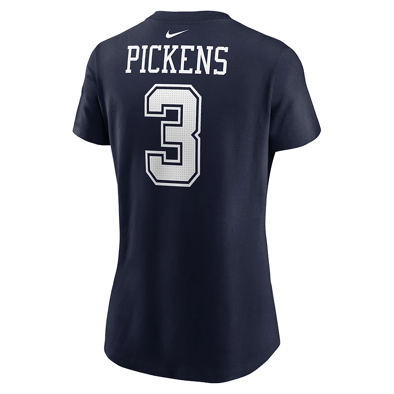 T-shirt Nike George Pickens bleu marine pour femme avec nom et numéro de joueur des Cowboys Dallas