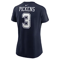 T-shirt Nike George Pickens bleu marine pour femme avec nom et numéro de joueur des Cowboys Dallas