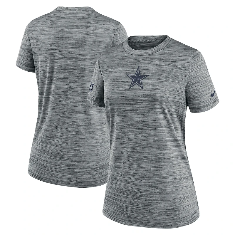 T-shirt Nike gris Dallas Cowboys Sideline Velocity Dri-FIT pour femme