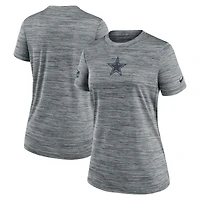 T-shirt Nike gris Dallas Cowboys Sideline Velocity Dri-FIT pour femme