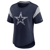 Haut tendance Nike bleu marine chiné Dallas Cowboys avec logo principal pour femme