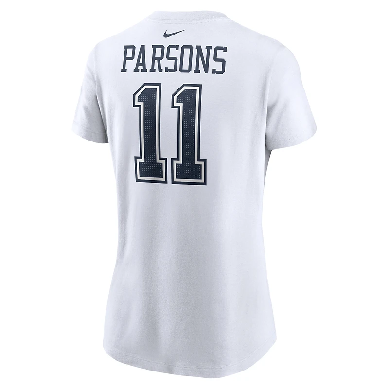 Women's Nike Micah Parsons White Dallas Cowboys Player Name & Number T-Shirt