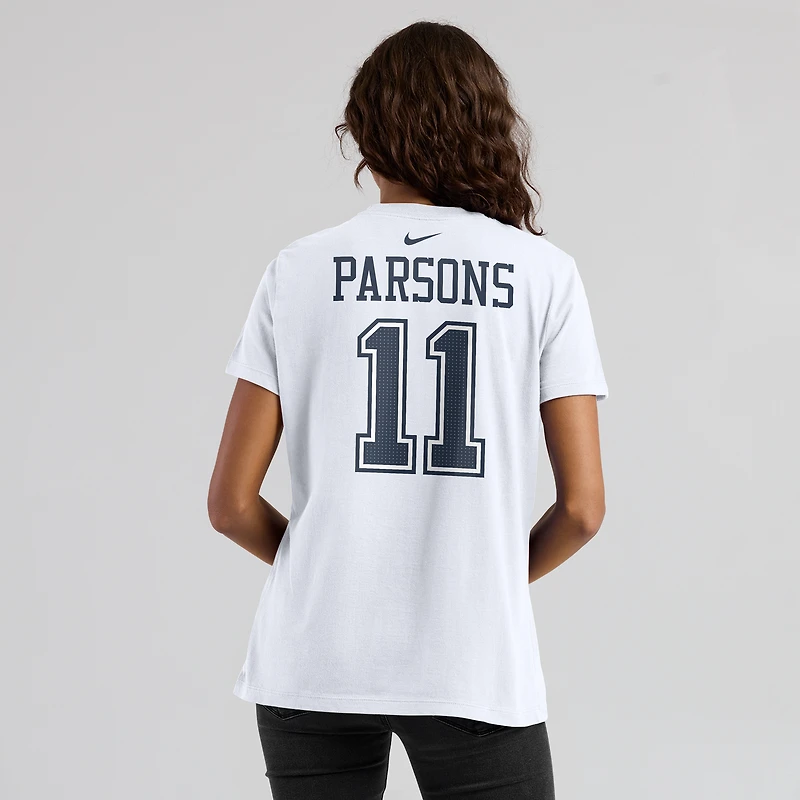 Women's Nike Micah Parsons White Dallas Cowboys Player Name & Number T-Shirt