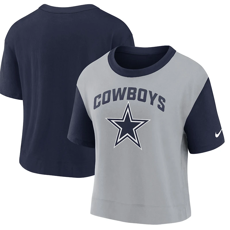 T-shirt tendance Nike Dallas Cowboys bleu marine/gris pour femme