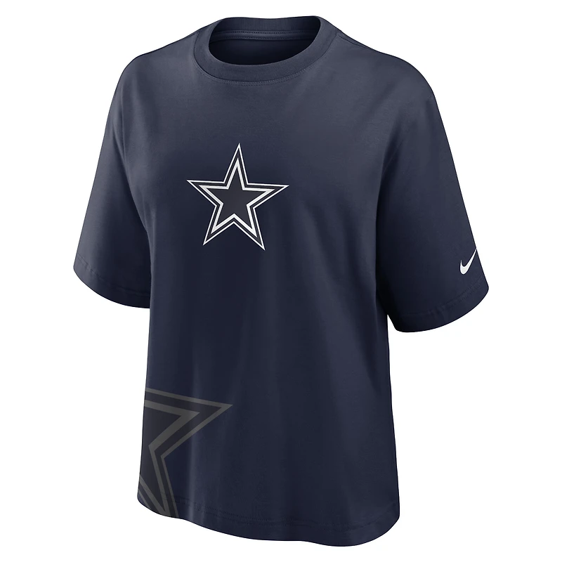 T-shirt carré Nike pour femmes, bleu marine, Dallas Cowboys