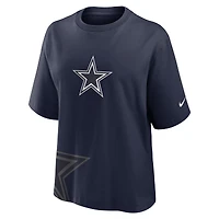T-shirt carré Nike pour femmes, bleu marine, Dallas Cowboys