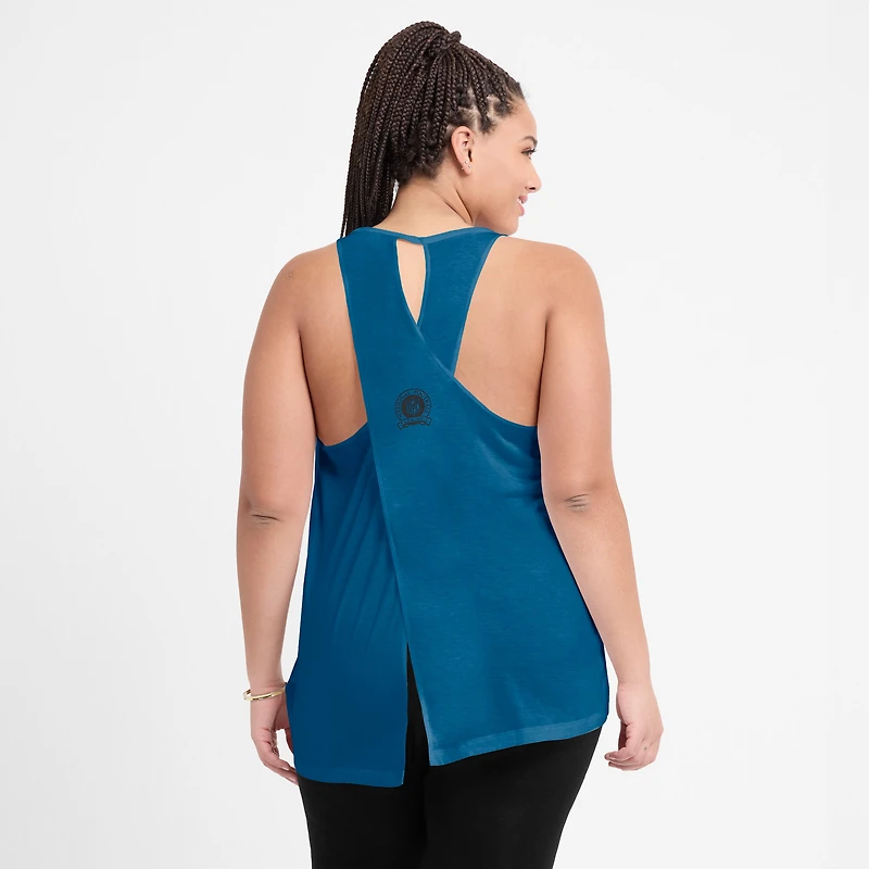 Women's Nike Navy Dallas Cowboys Glory Open-Back Crisscross Dri-FIT Tank Top