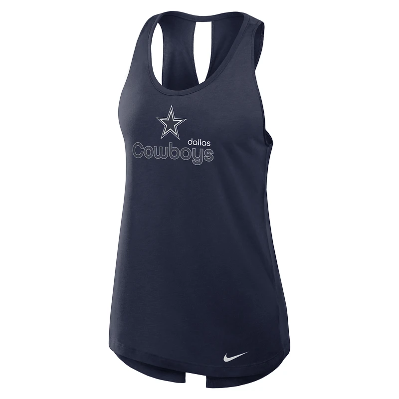 Women's Nike Navy Dallas Cowboys  Open-Back Crisscross Dri-FIT Tank Top