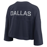 Women's Nike Navy Dallas Cowboys Primetime Cropped Mesh Dri-FIT Fashion Jersey
