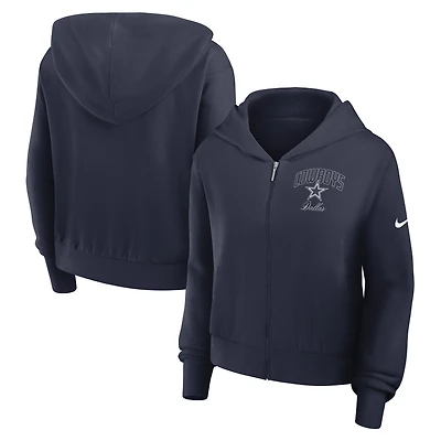 Women's Nike Navy Dallas Cowboys Primetime Full-Zip Hoodie